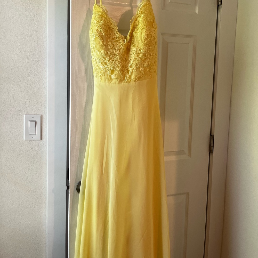 BNWT Azazie Daffodil Yellow Sonya Dress